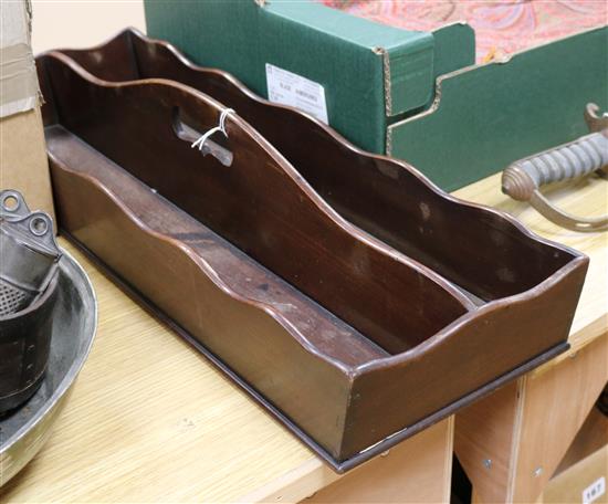 A mahogany cutlery tray 64 x 22cm